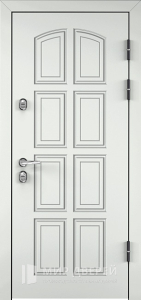 Металлическая входная дверь белого цвета №24 - фото №1