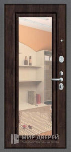 Стальная дверь в квартиру с зеркалом №44 - фото вид изнутри