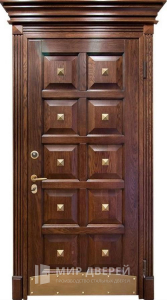 Металлическая дверь из натурального массива в коттедж №374 - фото №1