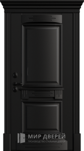 Чёрная дизайнерская входная дверь №7 - фото вид снаружи