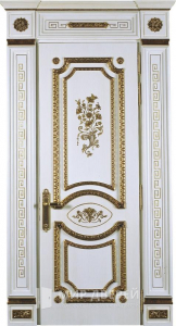 Белая элитная дверь №408 - фото вид снаружи