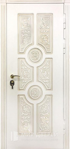 Наружная дверь с МДФ накладкой в дом №2 - фото вид снаружи